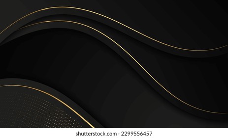 Abstract black and gold luxury background