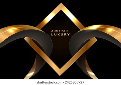 Fondo de lujo abstracto negro y dorado. Vector.