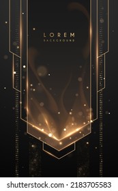 Abstract black   gold luxury frame template