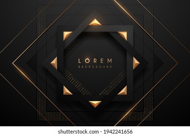 Abstract black and gold luxury geometric background