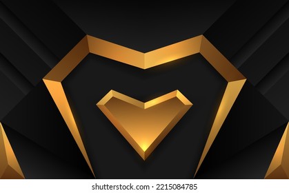 Resumen tecnología moderna en negro y oro fondo de la superficie oscura