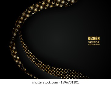 Abstract. Black and gold overlap background. light and shadow. copy space .Vector.