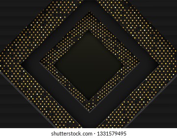 Abstract. Black ,gold paper background overlap. vector.