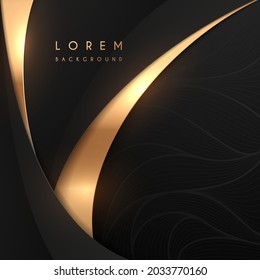 Abstract black and gold shapes background