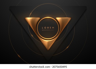 Abstract black and gold shapes background