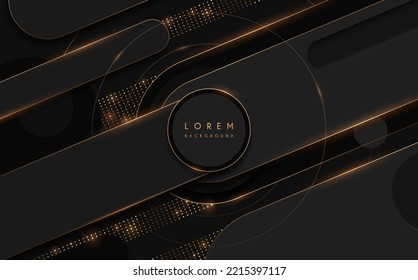 Abstract black and gold shapes background