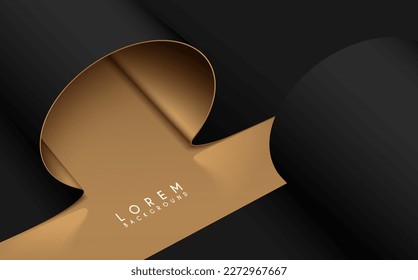 Abstract black and gold shapes background