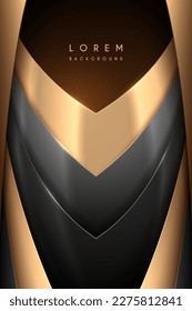 Abstract black and gold shapes background