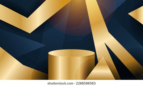 Abstract black and gold shapes background