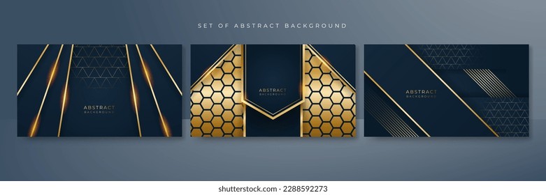 Abstract black and gold shapes background