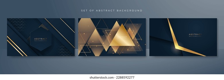 Abstract black and gold shapes background