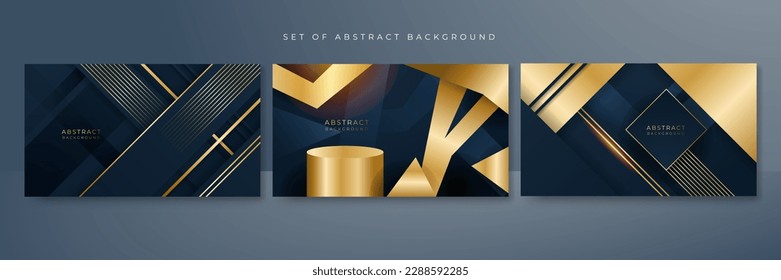 Abstract black and gold shapes background