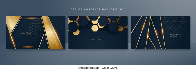 Abstract black and gold shapes background