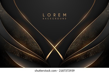 Abstract black and gold shapes luxury background