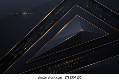 Abstract black and gold triangle shape background