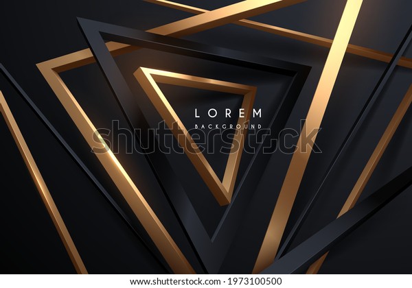 Abstract black and
gold triangles
background