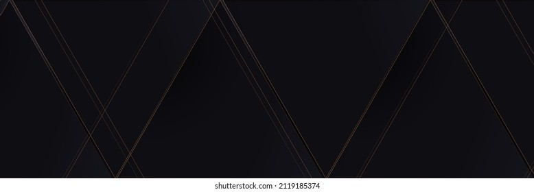 Resumen de los triángulos de color negro y oro forma el fondo. Lujo y sencillez. Sitio web, banner y folletos de fondo. Ilustración del vector