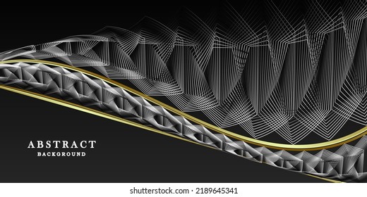 Abstract black gold and white background