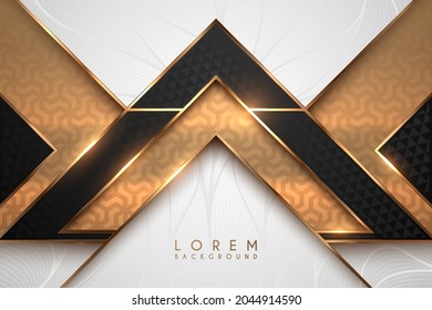 Abstract black gold and white lyxury geometric background