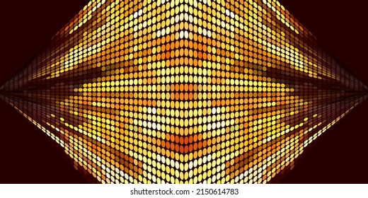 Abstract black and golden dotted background. Gold halftone vector illustration.