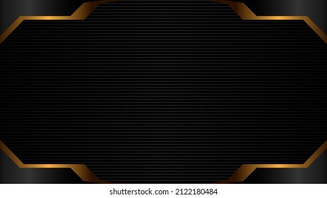 Abstract black golden line background design