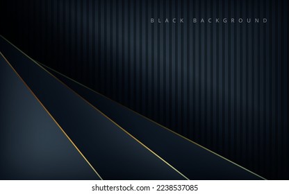 abstract black golden line overlap layers texture background. eps10 vector