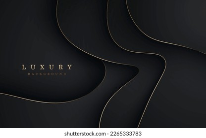 abstract black golden line overlap luxury background. eps10 vector