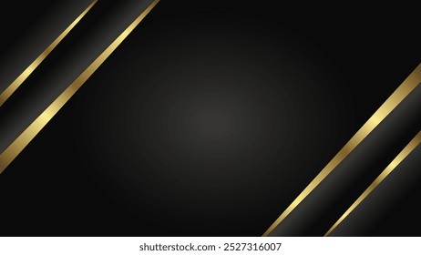 abstracto Diseño de Plantilla de Anuncio de lujo negro y dorado