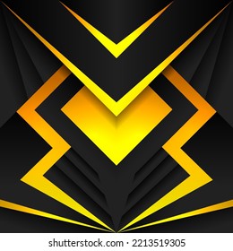 Abstract black and golden yellow modern geometric shape background for game backdrop