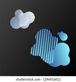 Abstract black gradient background with color textural elements. vector illustration