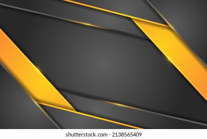 Abstract black gradient background with futuristic glowing line gold