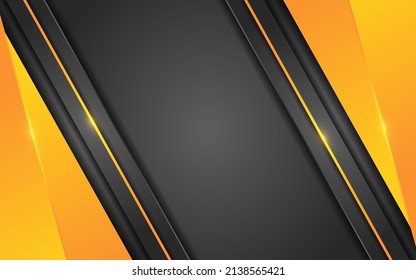 Abstract black gradient background with futuristic glowing line gold