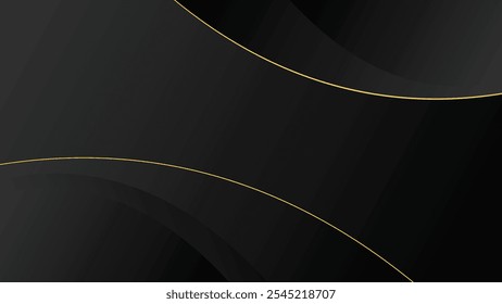 Abstract Black Gradient Background Futuristic Wave Elegant Style