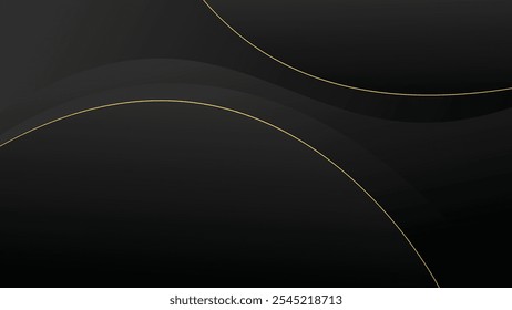 Abstract Black Gradient Background Futuristic Wave Elegant Style