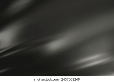 Abstract black gradient background. Minimalistic subtle wavy black silk texture. 3D vector illustration.