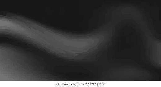Abstrakter schwarzer Farbverlauf-Hintergrund. Minimalistische subtile, wellige, schwarze Seidenstruktur. 3D-Vektorgrafik.