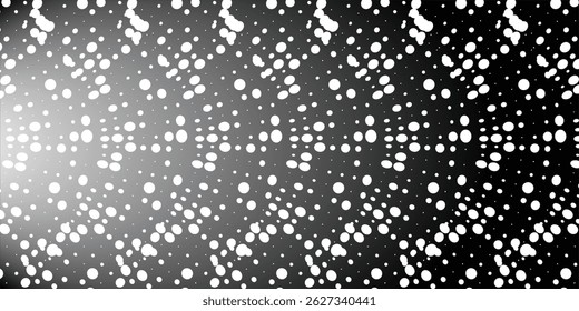 abstract black gradient background with white vector black banner with set of circles, dots. Donuts Background. 