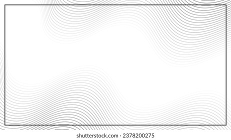 Abstract black gradient lines with wave on white background.Vector graphic illustration.