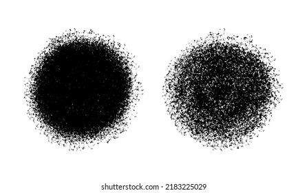 Abstract black Grain round shape isolated on white background. Vector Illustration.