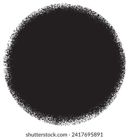 Abstract black Grain round shape isolated on white background.