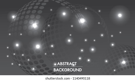 Abstract Black and Gray Background bokeh lighting texture mini circle copy-space for text.