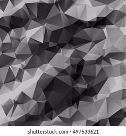 Abstract black and gray background consisting of triangles. Vector art.