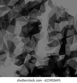 Abstract black and gray background consisting of triangles. Vector art.