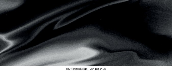 Abstract black and gray background, background with smooth, flowing texture. Dark and light shades create a dynamic background effect. Abstract fluid gradient texture background vector