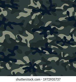 Abstract black and gray camouflage. Military camouflage seamless pattern. Vector illustration.