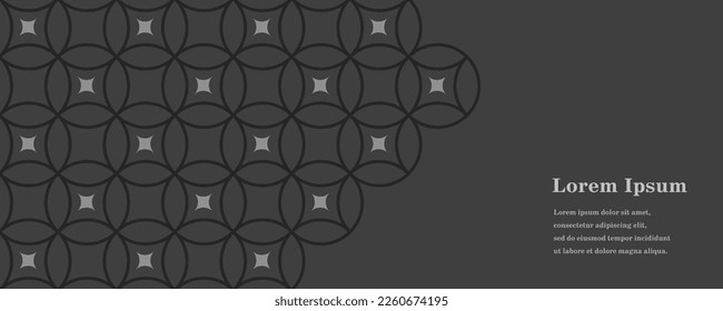 abstract black gray circle, geometric texture background, Japanese pattern, traditional concept