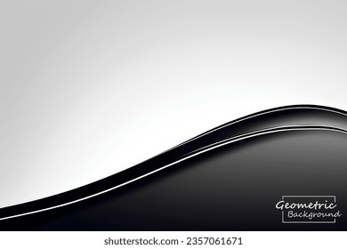 Abstrakter, geometrischer, schwarz-grauer Hintergrund. Dynamische Formen-Zusammensetzung. Vektorgrafik.