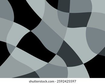 Abstract black and gray organic mosaic design background. Grayscale vector illustration backdrop.