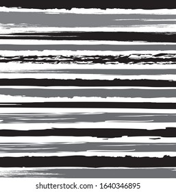 Abstract black and gray paint brush and strokes, stripes with horizontal lines pattern background