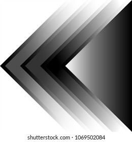 Abstract black and gray pattern on which the arrow points left or back. Modern futuristic background vector illustration.